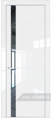 Дверь со стеклом ProfilDoors 18LE Зеркало с кромкой Серебро (Белый люкс)