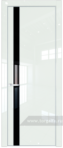 Дверь со стеклом ProfilDoors 18LE Lacobel Черный лак с кромкой Серебро ( ДаркВайт люкс)