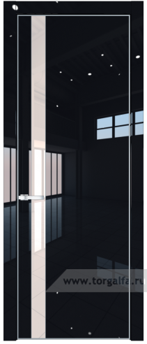 Дверь со стеклом ProfilDoors 18LE Lacobel Перламутровый лак с кромкой Серебро (Черный люкс)
