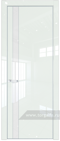 Дверь со стеклом ProfilDoors 18LE Лак классик с кромкой Серебро ( ДаркВайт люкс)