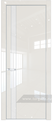 Дверь со стеклом ProfilDoors 18LE Лак классик с кромкой Серебро (Магнолия люкс)