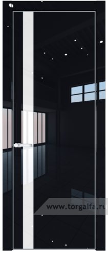 Дверь со стеклом ProfilDoors 18LE Лак классик с кромкой Серебро (Черный люкс)