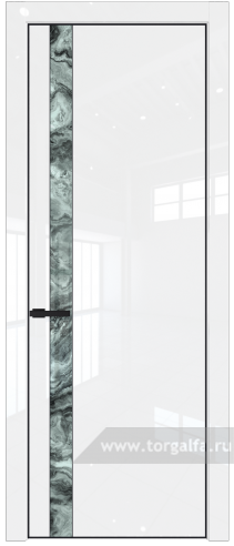 Дверь со стеклом ProfilDoors 18LE Атриум серебро с кромкой Черный матовый RAL9005 (Белый люкс)