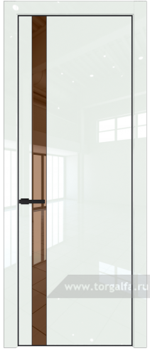 Дверь со стеклом ProfilDoors 18LE Зеркало Bronza с кромкой Черный матовый RAL9005 ( ДаркВайт люкс)