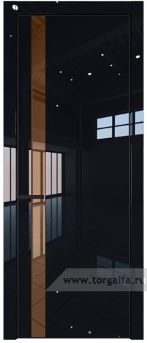 Дверь со стеклом ProfilDoors 18LE Зеркало Bronza с кромкой Черный матовый RAL9005 (Черный люкс)