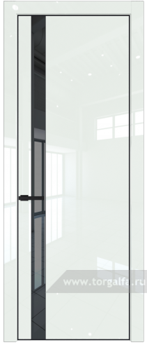 Дверь со стеклом ProfilDoors 18LE Зеркало Grey с кромкой Черный матовый RAL9005 ( ДаркВайт люкс)