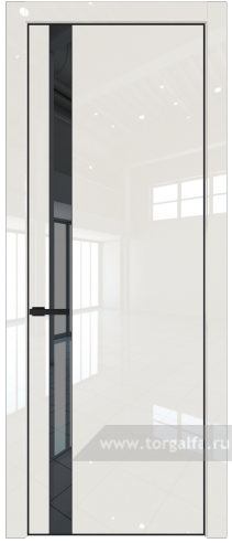 Дверь со стеклом ProfilDoors 18LE Зеркало Grey с кромкой Черный матовый RAL9005 (Магнолия люкс)