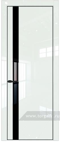 Дверь со стеклом ProfilDoors 18LE Lacobel Черный лак с кромкой Черный матовый RAL9005 ( ДаркВайт люкс)