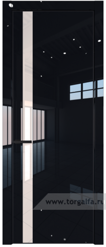 Дверь со стеклом ProfilDoors 18LE Lacobel Перламутровый лак с кромкой Черный матовый RAL9005 (Черный люкс)