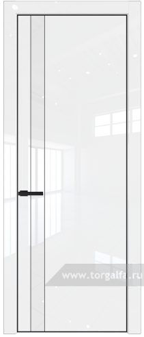 Дверь со стеклом ProfilDoors 18LE Лак классик с кромкой Черный матовый RAL9005 (Белый люкс)