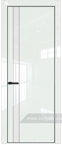 Дверь со стеклом ProfilDoors 18LE Лак классик с кромкой Черный матовый RAL9005 ( ДаркВайт люкс)