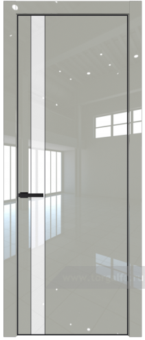 Дверь со стеклом ProfilDoors 18LE Лак классик с кромкой Черный матовый RAL9005 (Галька люкс)
