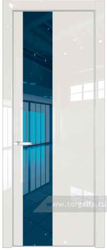 Дверь со стеклом ProfilDoors 19LE Зеркало Blue с кромкой Серебро (Магнолия люкс)