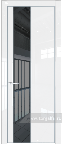 Дверь со стеклом ProfilDoors 19LE Зеркало Grey с кромкой Серебро (Белый люкс)