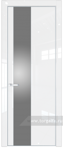 Дверь со стеклом ProfilDoors 19LE Lacobel Серебряный лак с кромкой Серебро (Белый люкс)