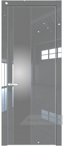 Дверь со стеклом ProfilDoors 19LE Lacobel Серебряный лак с кромкой Серебро (Грей люкс)