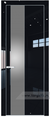 Дверь со стеклом ProfilDoors 19LE Lacobel Серебряный лак с кромкой Серебро (Черный люкс)