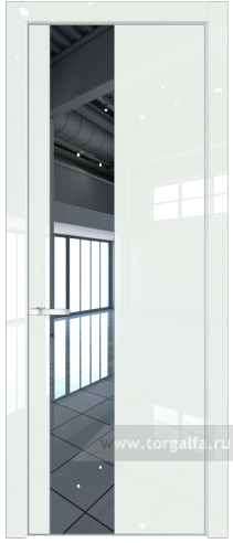 Дверь со стеклом ProfilDoors 19LE Зеркало с кромкой Серебро ( ДаркВайт люкс)