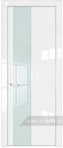 Дверь со стеклом ProfilDoors 19LE Lacobel Белый лак с кромкой Серебро (Белый люкс)