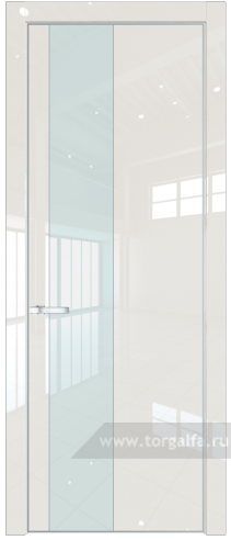 Дверь со стеклом ProfilDoors 19LE Lacobel Белый лак с кромкой Серебро (Магнолия люкс)