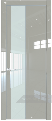 Дверь со стеклом ProfilDoors 19LE Lacobel Белый лак с кромкой Серебро (Галька люкс)
