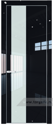 Дверь со стеклом ProfilDoors 19LE Lacobel Белый лак с кромкой Серебро (Черный люкс)