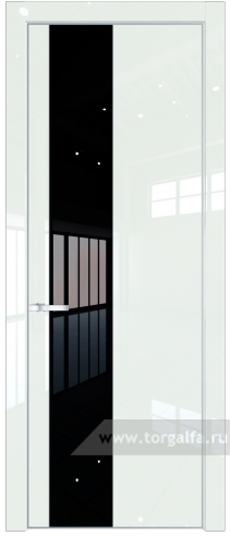 Дверь со стеклом ProfilDoors 19LE Lacobel Черный лак с кромкой Серебро ( ДаркВайт люкс)