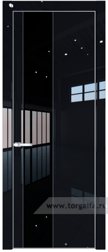 Дверь со стеклом ProfilDoors 19LE Lacobel Черный лак с кромкой Серебро (Черный люкс)