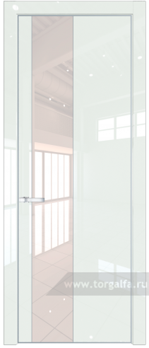 Дверь со стеклом ProfilDoors 19LE Lacobel Перламутровый лак с кромкой Серебро ( ДаркВайт люкс)