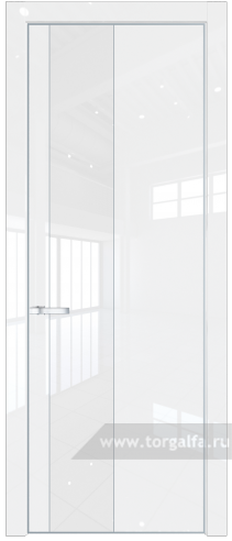 Дверь со стеклом ProfilDoors 19LE Лак классик с кромкой Серебро (Белый люкс)