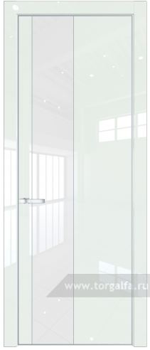 Дверь со стеклом ProfilDoors 19LE Лак классик с кромкой Серебро ( ДаркВайт люкс)