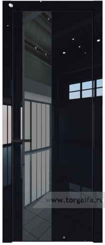 Дверь со стеклом ProfilDoors 19LE Зеркало Grey с кромкой Черный матовый RAL9005 (Черный люкс)