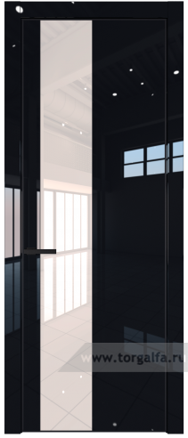 Дверь со стеклом ProfilDoors 19LE Lacobel Перламутровый лак с кромкой Черный матовый RAL9005 (Черный люкс)