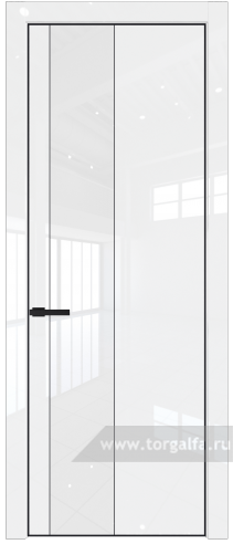 Дверь со стеклом ProfilDoors 19LE Лак классик с кромкой Черный матовый RAL9005 (Белый люкс)