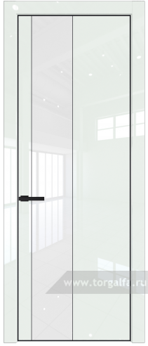Дверь со стеклом ProfilDoors 19LE Лак классик с кромкой Черный матовый RAL9005 ( ДаркВайт люкс)