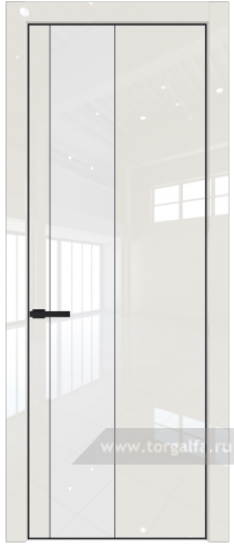 Дверь со стеклом ProfilDoors 19LE Лак классик с кромкой Черный матовый RAL9005 (Магнолия люкс)