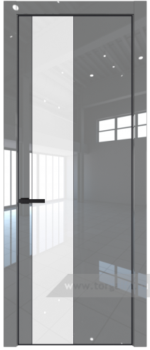 Дверь со стеклом ProfilDoors 19LE Лак классик с кромкой Черный матовый RAL9005 (Грей люкс)