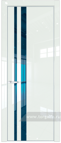 Дверь со стеклом ProfilDoors 20LE Зеркало Blue с кромкой Серебро ( ДаркВайт люкс)