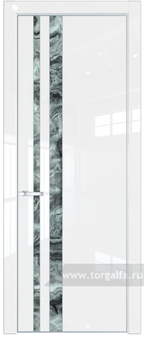 Дверь со стеклом ProfilDoors 20LE Атриум серебро с кромкой Серебро (Белый люкс)