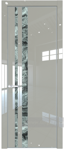 Дверь со стеклом ProfilDoors 20LE Атриум серебро с кромкой Серебро (Галька люкс)