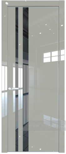 Дверь со стеклом ProfilDoors 20LE Зеркало Grey с кромкой Серебро (Галька люкс)