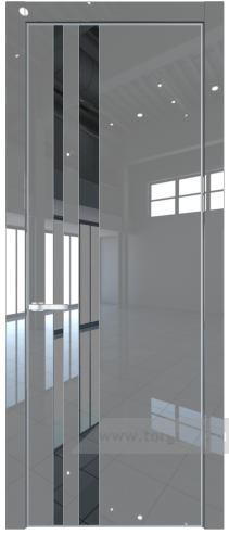 Дверь со стеклом ProfilDoors 20LE Зеркало Grey с кромкой Серебро (Грей люкс)