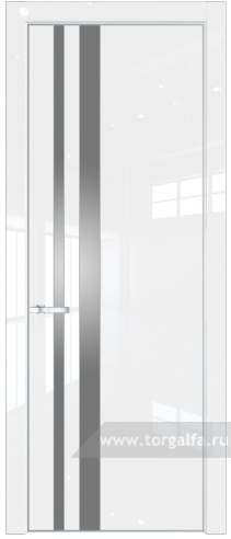 Дверь со стеклом ProfilDoors 20LE Lacobel Серебряный лак с кромкой Серебро (Белый люкс)