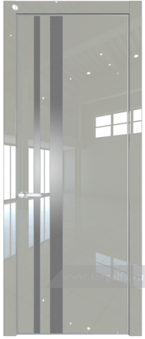 Дверь со стеклом ProfilDoors 20LE Lacobel Серебряный лак с кромкой Серебро (Галька люкс)