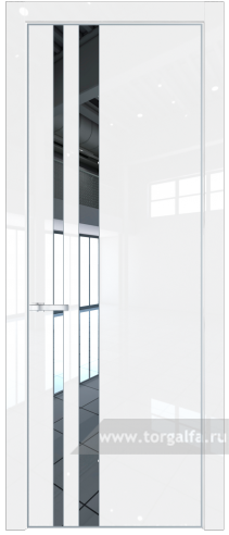 Дверь со стеклом ProfilDoors 20LE Зеркало с кромкой Серебро (Белый люкс)