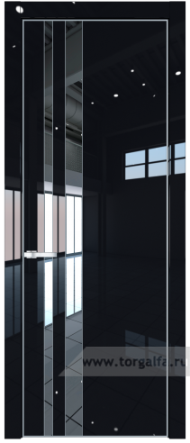 Дверь со стеклом ProfilDoors 20LE Зеркало с кромкой Серебро (Черный люкс)