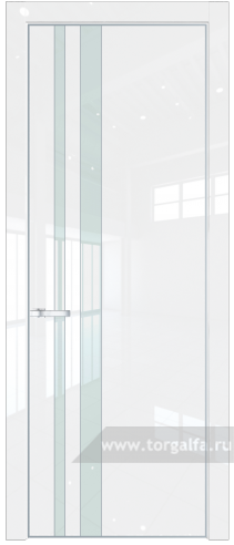 Дверь со стеклом ProfilDoors 20LE Lacobel Белый лак с кромкой Серебро (Белый люкс)