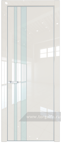 Дверь со стеклом ProfilDoors 20LE Lacobel Белый лак с кромкой Серебро ( ДаркВайт люкс)