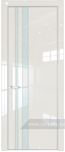 Дверь со стеклом ProfilDoors 20LE Lacobel Белый лак с кромкой Серебро (Магнолия люкс)