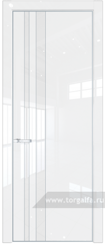 Дверь со стеклом ProfilDoors 20LE Лак классик с кромкой Серебро (Белый люкс)